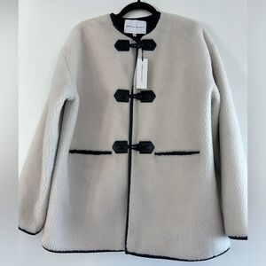 Rebecca Minkoff Cream and Black Toggle Coat